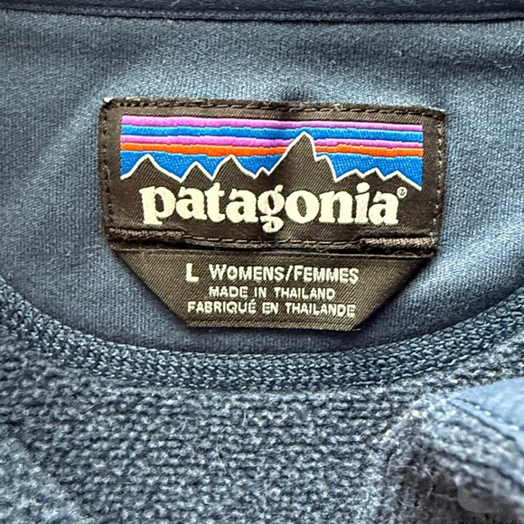 Patagonia Better Sweater navy quarter pullover snap collar kangaroo pocket L M - Picture 3 of 5